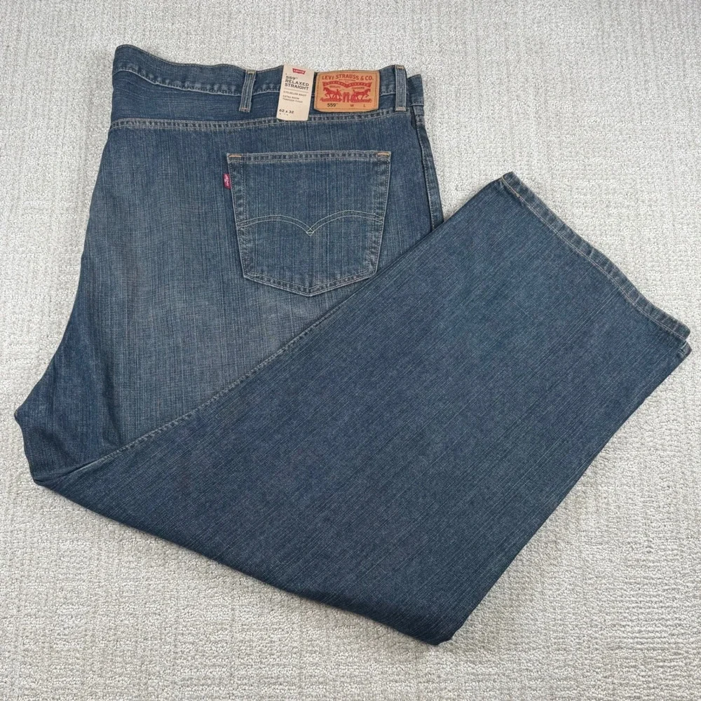 NEW Levi's 559 Mens 62x32 Relaxed Straight Leg Denim Blue Jeans